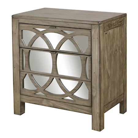 Liv360 Mirrored Nightstand with Two Drawers